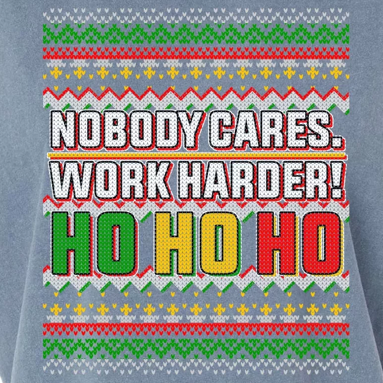 Nobody Care Work Hardy Ugly Christmas Sweater Garment-Dyed Women's Muscle Tee