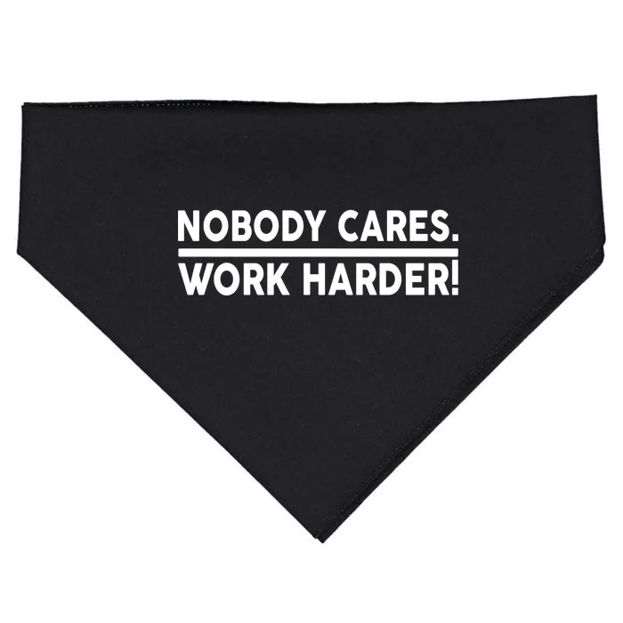 Nobody Cares Work Harder meme USA-Made Doggie Bandana