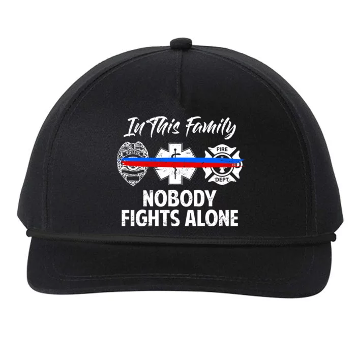 Nobody Fight Alone Support Police EMS Fireman Snapback Five-Panel Rope Hat