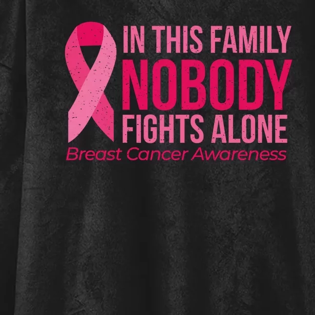 Nobody Fights Alone Breast Cancer Hooded Wearable Blanket