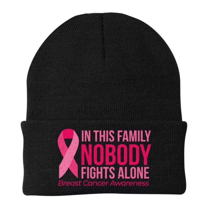 Nobody Fights Alone Breast Cancer Knit Cap Winter Beanie