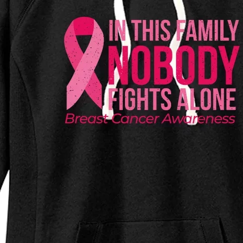 Nobody Fights Alone Breast Cancer Women's Fleece Hoodie