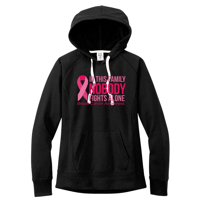 Nobody Fights Alone Breast Cancer Women's Fleece Hoodie