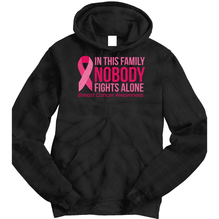 Nobody Fights Alone Breast Cancer Tie Dye Hoodie