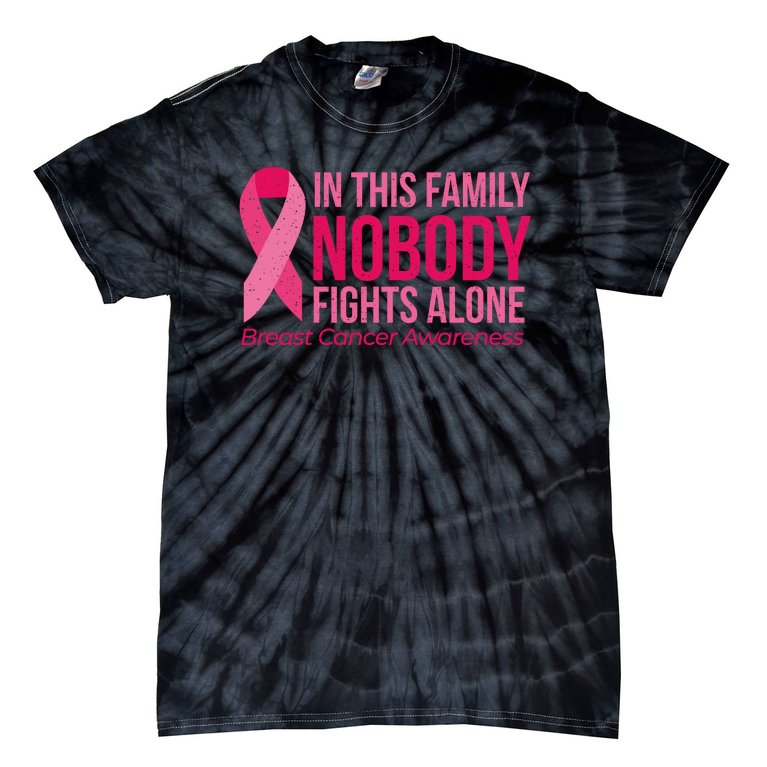 Nobody Fights Alone Breast Cancer Tie-Dye T-Shirt