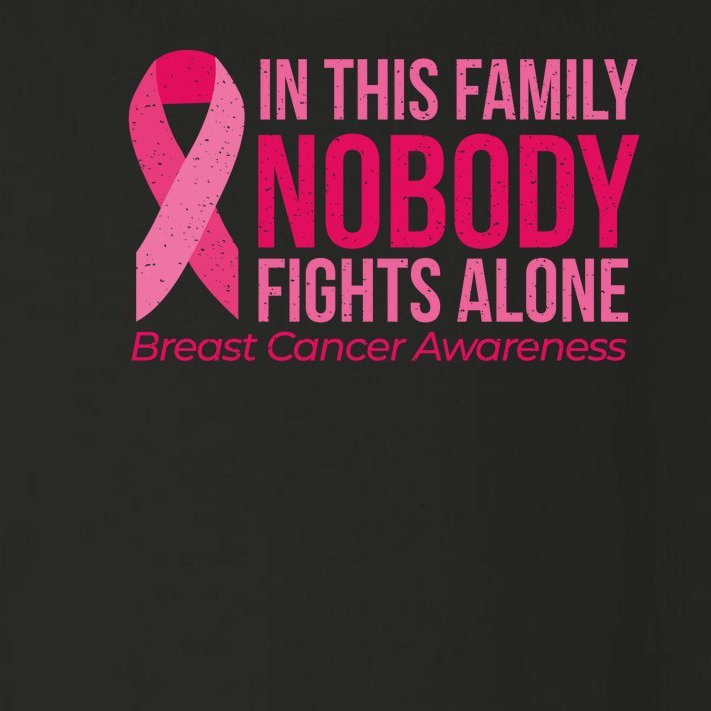 Nobody Fights Alone Breast Cancer Toddler Long Sleeve Shirt