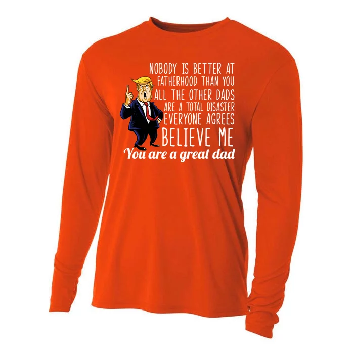 Nobody Is Better At Fatherhood Donald Trump Dad Cooling Performance Long Sleeve Crew