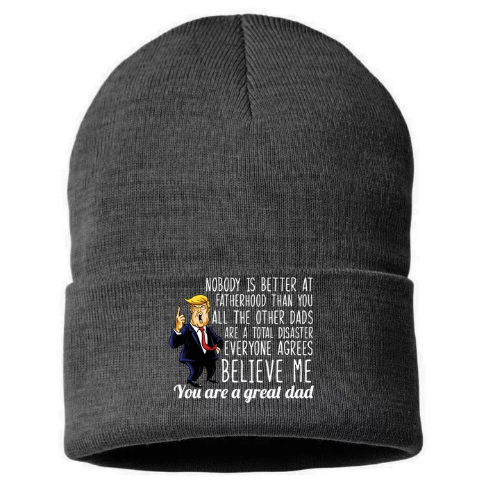 Nobody Is Better At Fatherhood Donald Trump Dad Sustainable Knit Beanie