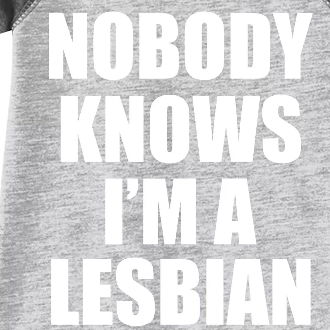 Nobody Knows I'm a Lesbian Infant Baby Jersey Bodysuit