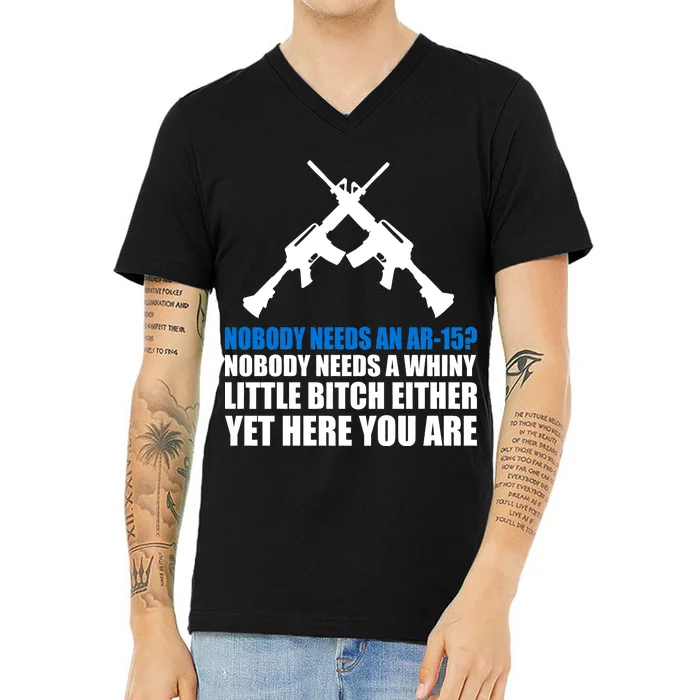 Nobody Needs An AR-15 Rifle Pro Gun Rights V-Neck T-Shirt