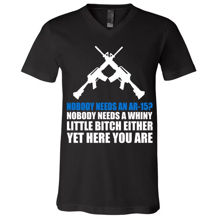 Nobody Needs An AR-15 Rifle Pro Gun Rights V-Neck T-Shirt