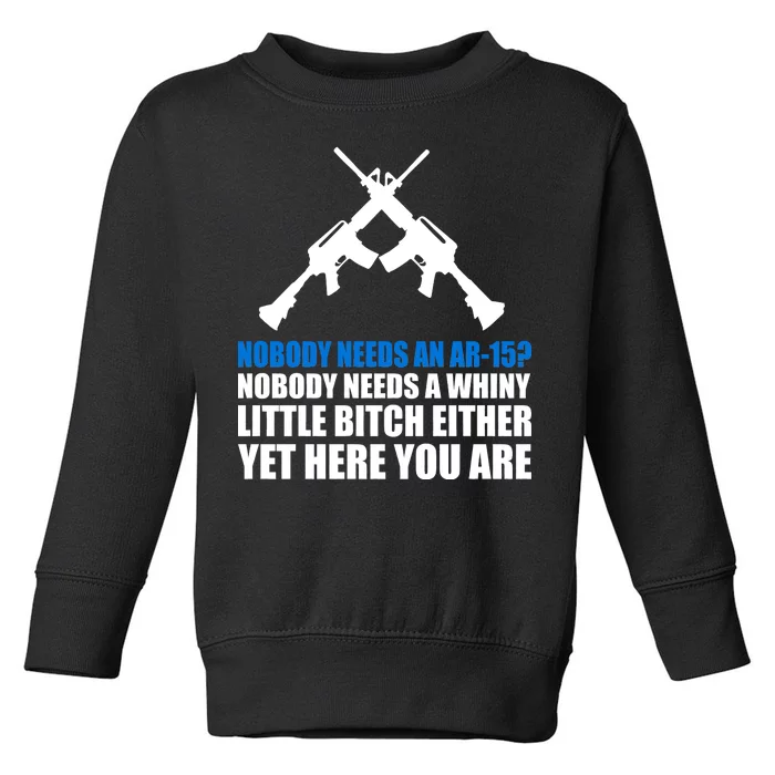 Nobody Needs An AR-15 Rifle Pro Gun Rights Toddler Sweatshirt