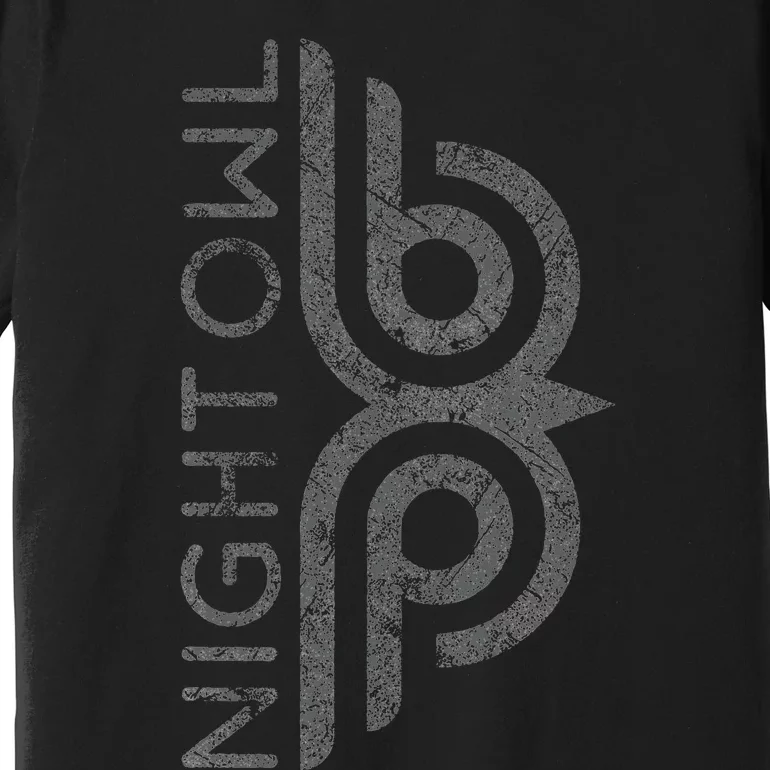 Night Owl Cool Distressed Retro Insomniac Retro Owl Graphic Premium T-Shirt