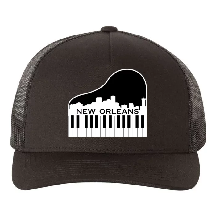 New Orleans Cool Piano Skyline Yupoong Adult 5-Panel Trucker Hat