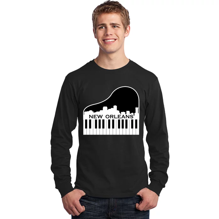 New Orleans Cool Piano Skyline Long Sleeve Shirt