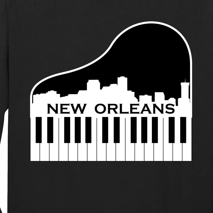 New Orleans Cool Piano Skyline Long Sleeve Shirt