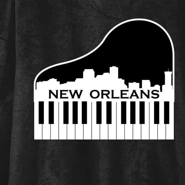 New Orleans Cool Piano Skyline Hooded Wearable Blanket