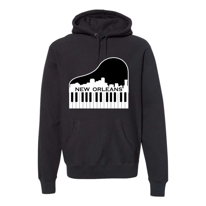 New Orleans Cool Piano Skyline Premium Hoodie