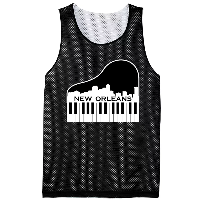 New Orleans Cool Piano Skyline Mesh Reversible Basketball Jersey Tank