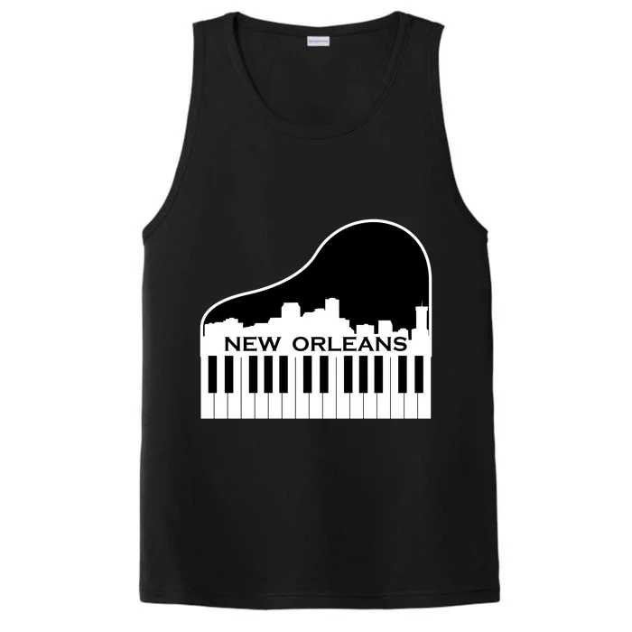 New Orleans Cool Piano Skyline Performance Tank