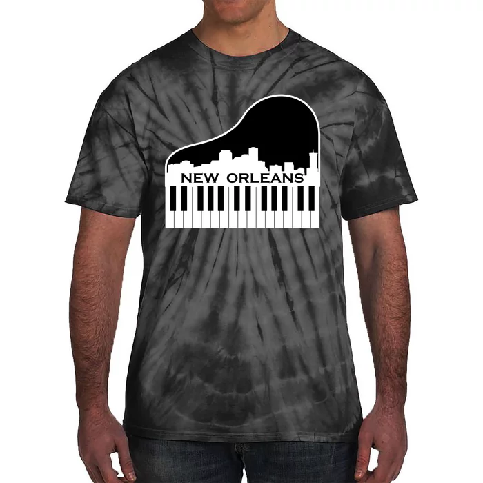 New Orleans Cool Piano Skyline Tie-Dye T-Shirt