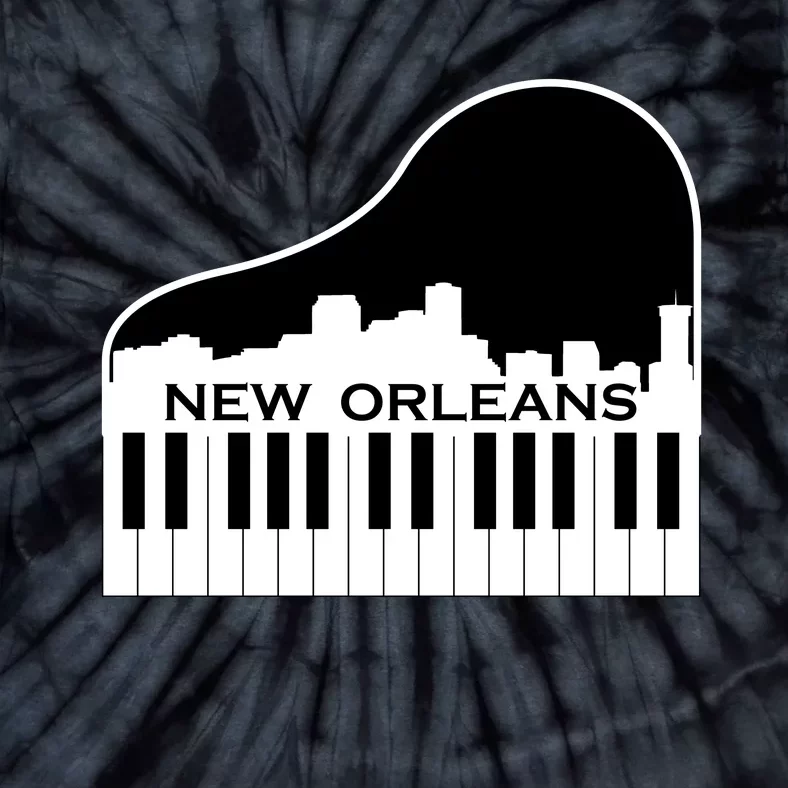 New Orleans Cool Piano Skyline Tie-Dye T-Shirt