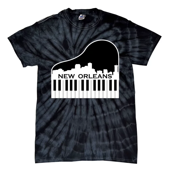 New Orleans Cool Piano Skyline Tie-Dye T-Shirt