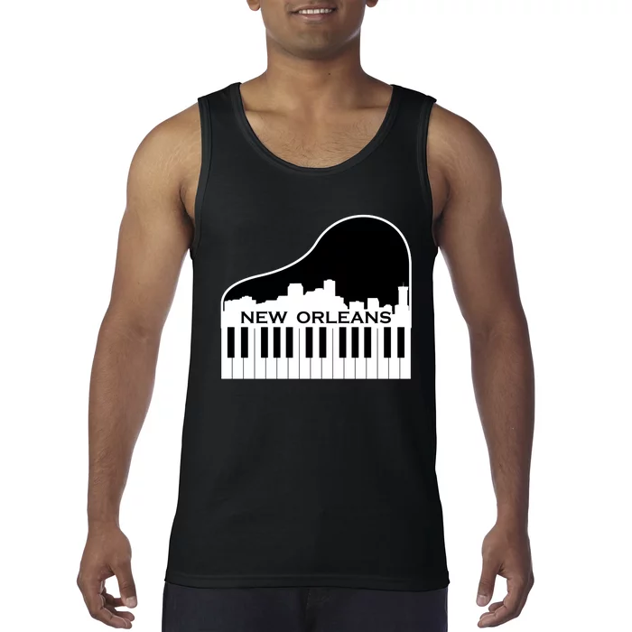 New Orleans Cool Piano Skyline Tank Top