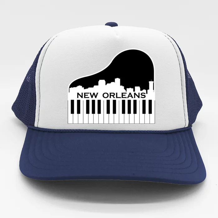 New Orleans Cool Piano Skyline Trucker Hat