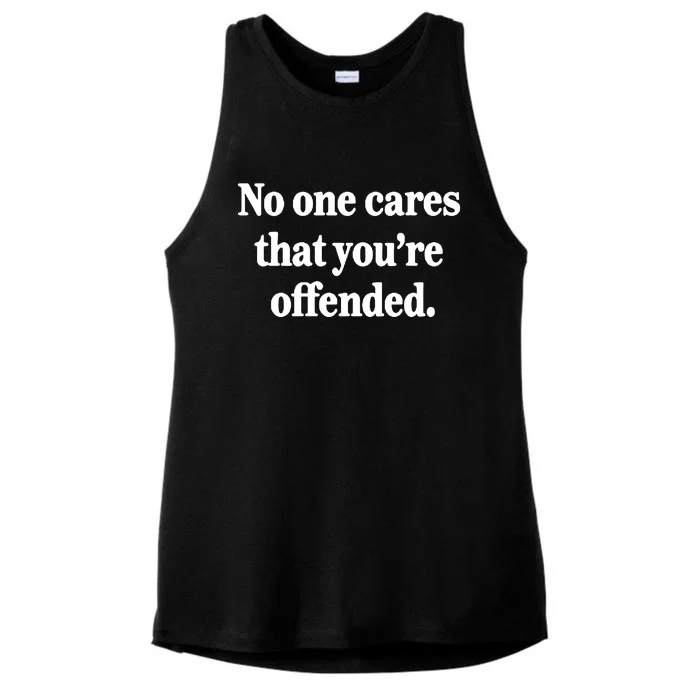 No One Cares Offended Ladies Tri-Blend Wicking Tank