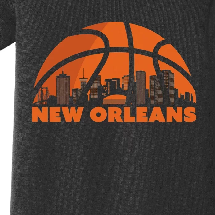 New Orleans City Skyline Louisiana Basketball Fan Jersey Baby Bodysuit