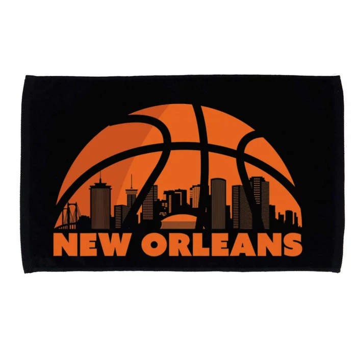 New Orleans City Skyline Louisiana Basketball Fan Jersey Microfiber Hand Towel