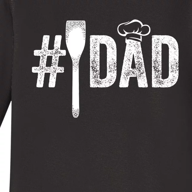 Number One Cooking Dad For Fathers Day #1 Daddy Baby Long Sleeve Bodysuit