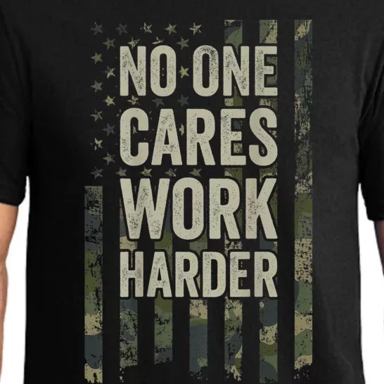 No One Cares Work Harder Motivational Workout Gym Pajama Set