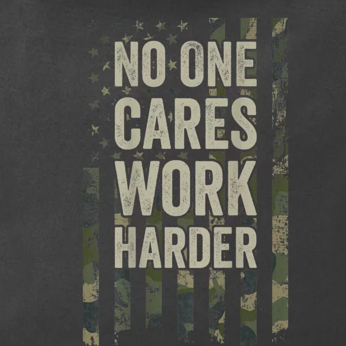 No One Cares Work Harder Motivational Workout Gym Zip Tote Bag