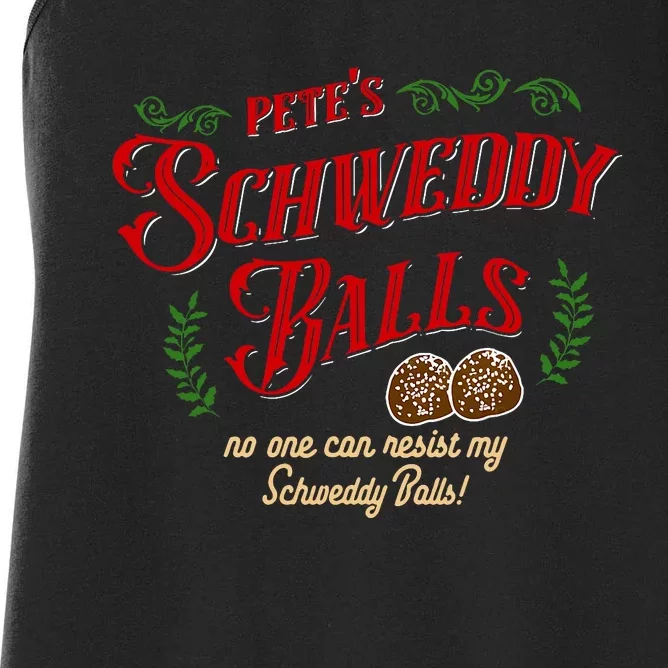 No One Can Resist My Schweddy Balls! Funny Christmas Design Women's Racerback Tank