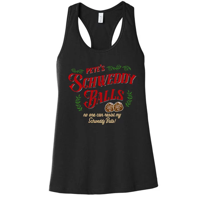 No One Can Resist My Schweddy Balls! Funny Christmas Design Women's Racerback Tank