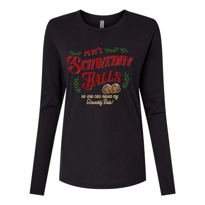 No One Can Resist my Schweddy Balls! Funny Christmas Design Womens Cotton Relaxed Long Sleeve T-Shirt