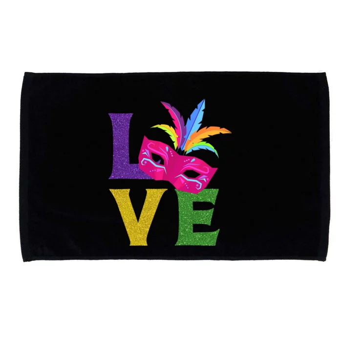 New Orlean Carnival Pink Mask Party Outfit Love Mardi Gras Gift Microfiber Hand Towel