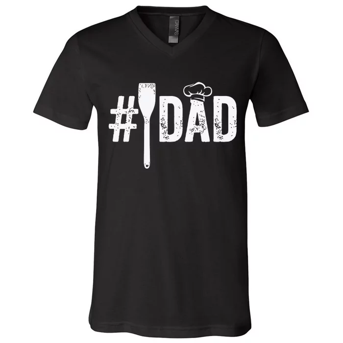 Number One Cooking Dad For Fathers Day V-Neck T-Shirt