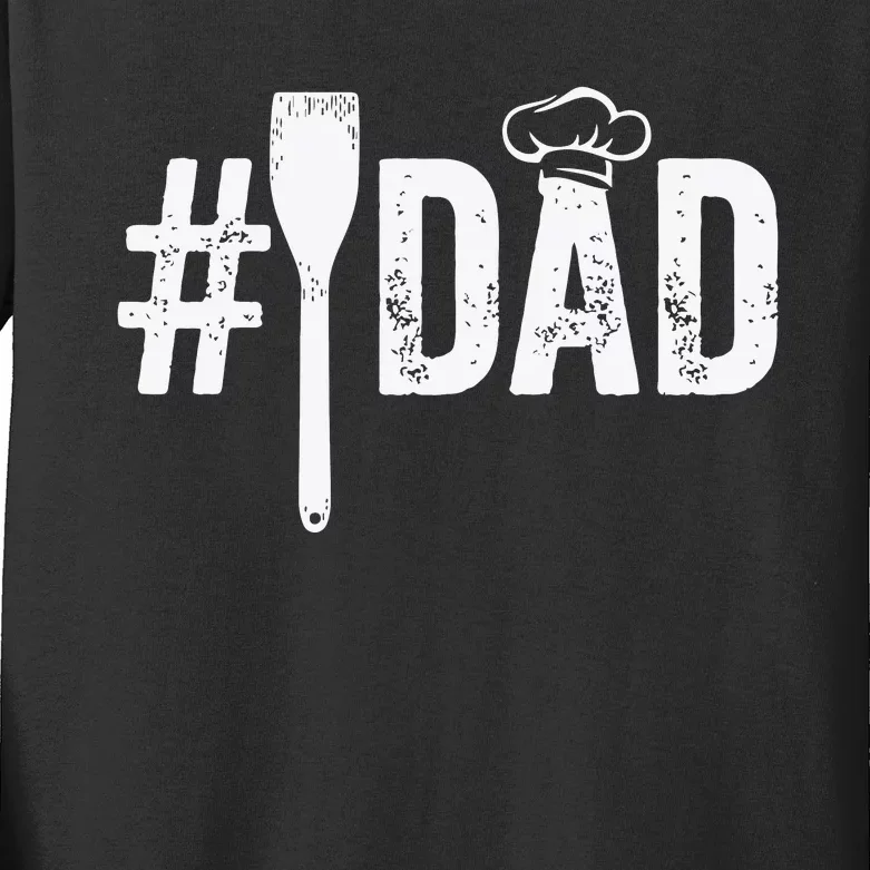 Number One Cooking Dad For Fathers Day Kids Long Sleeve Shirt