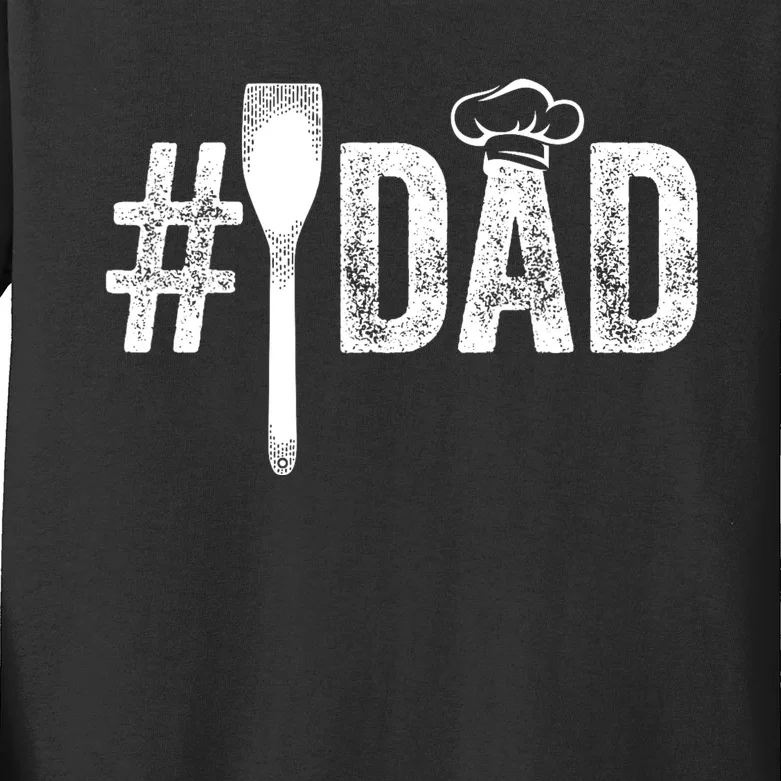 Number One Cooking Dad For Fathers Day #1 Daddy Kids Long Sleeve Shirt