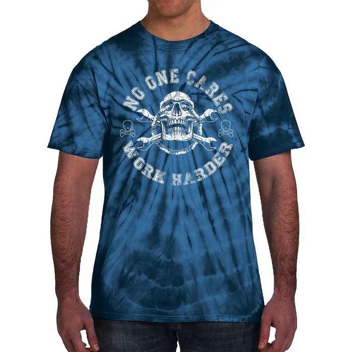 No One Cares Work Harder Skull Engineer Tie-Dye T-Shirt