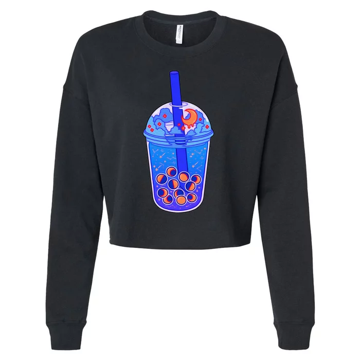 Nocturn Boba Tea Cropped Pullover Crew