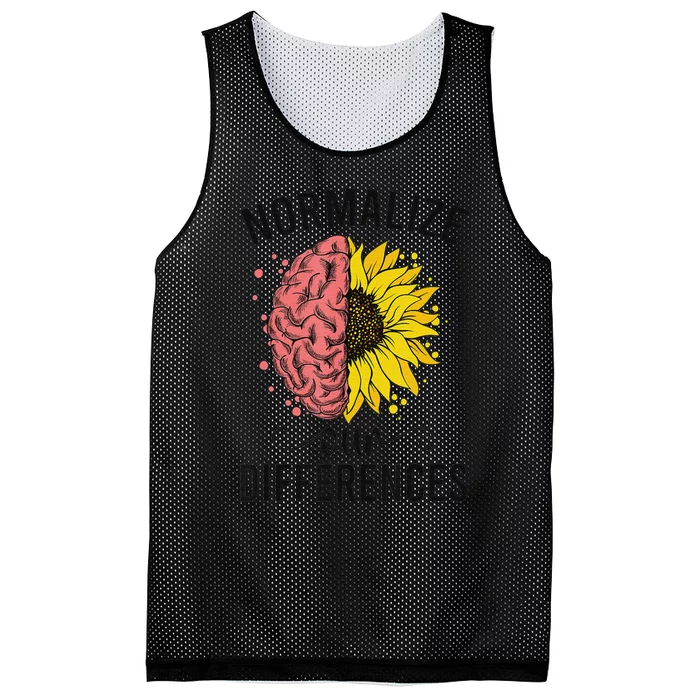 Normalize Our Differences Neurodiversity Neurodivergent Mesh Reversible Basketball Jersey Tank