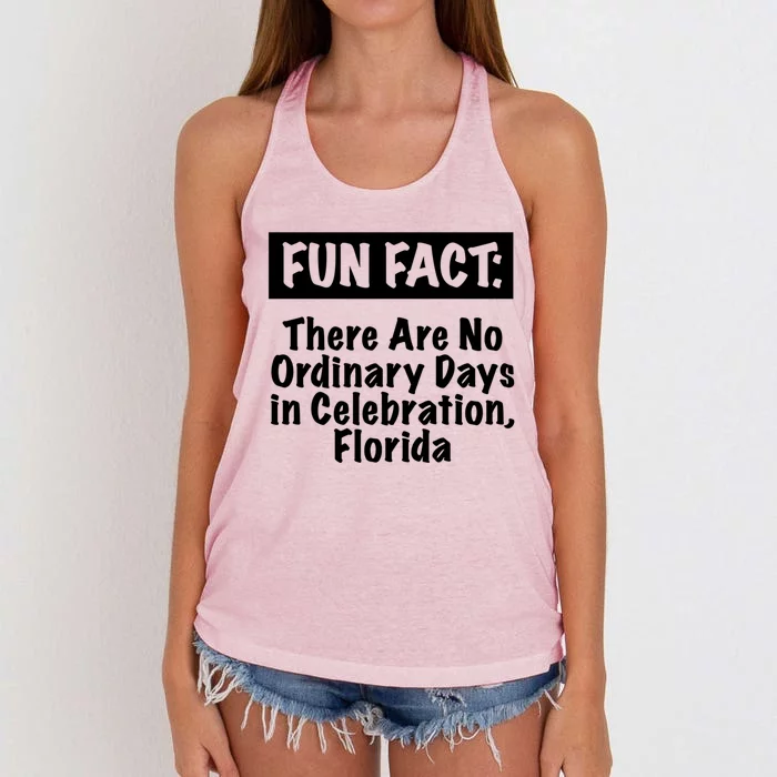 No Ordinary Days In Celebration Florida Pun Fl Joke Gift Women's Knotted Racerback Tank