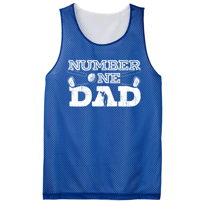 Number One Dad Golf Father Golfing Daddy Gift Mesh Reversible Basketball Jersey Tank