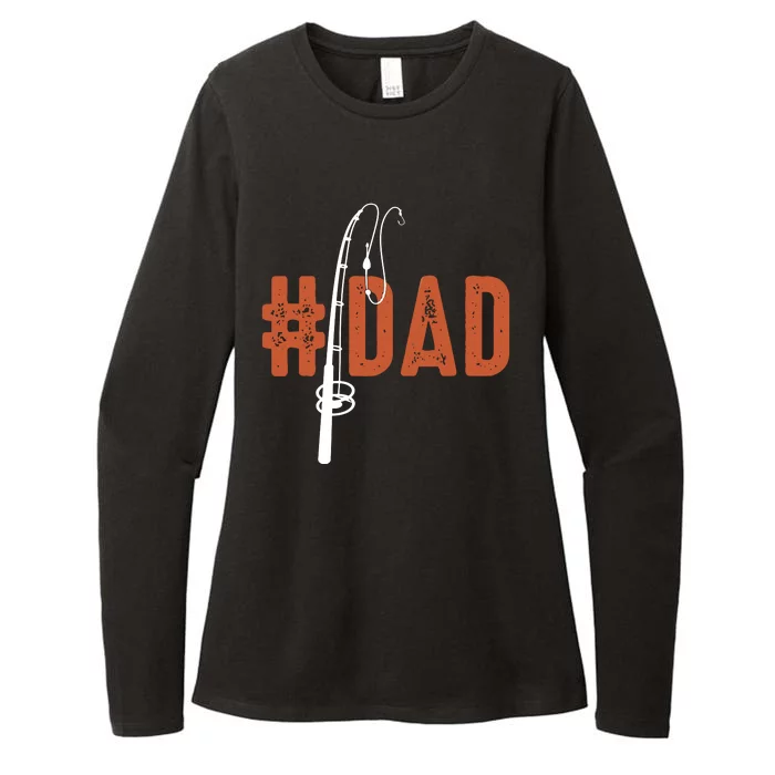 Number One Dad Funny Trendy Fishing Rod Gift Womens CVC Long Sleeve Shirt