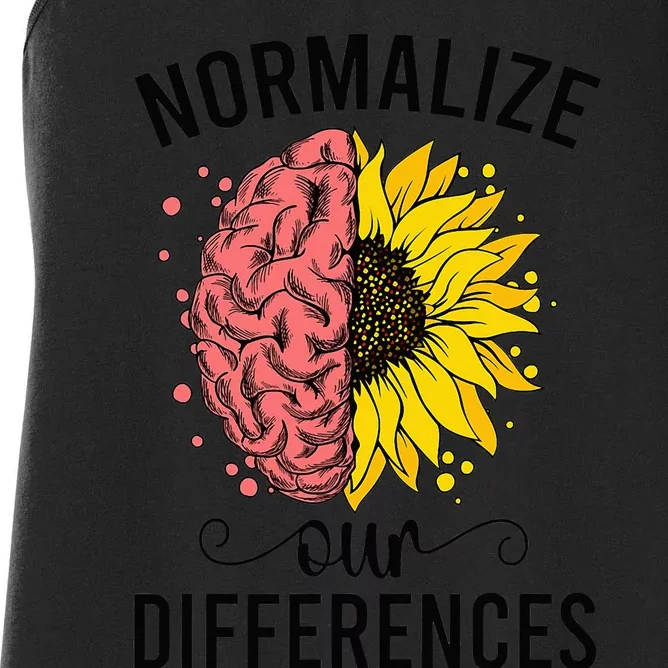 Normalize Our Differences Neurodiversity Neurodivergent Women's Racerback Tank