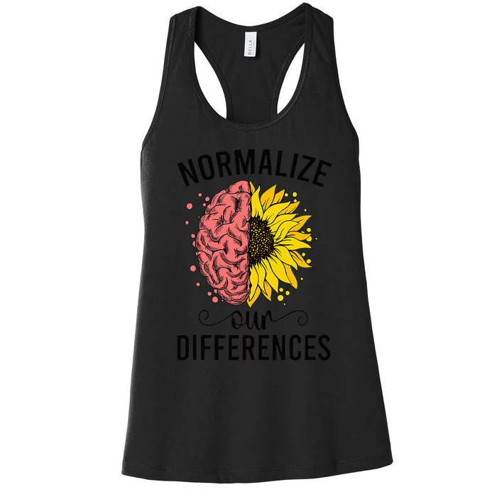 Normalize Our Differences Neurodiversity Neurodivergent Women's Racerback Tank